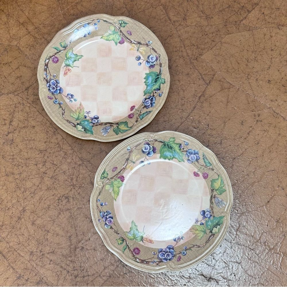 Tracy Porter Blue and Green Floral Dinner Plates Set Of 2